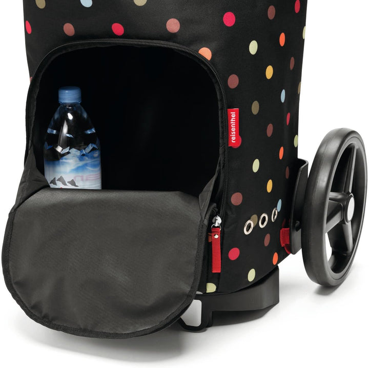 reisenthel citycruiser Set (Rack + Bag) Tasche Dots + Rack Black - Praktische Einkaufstasche mit Meh