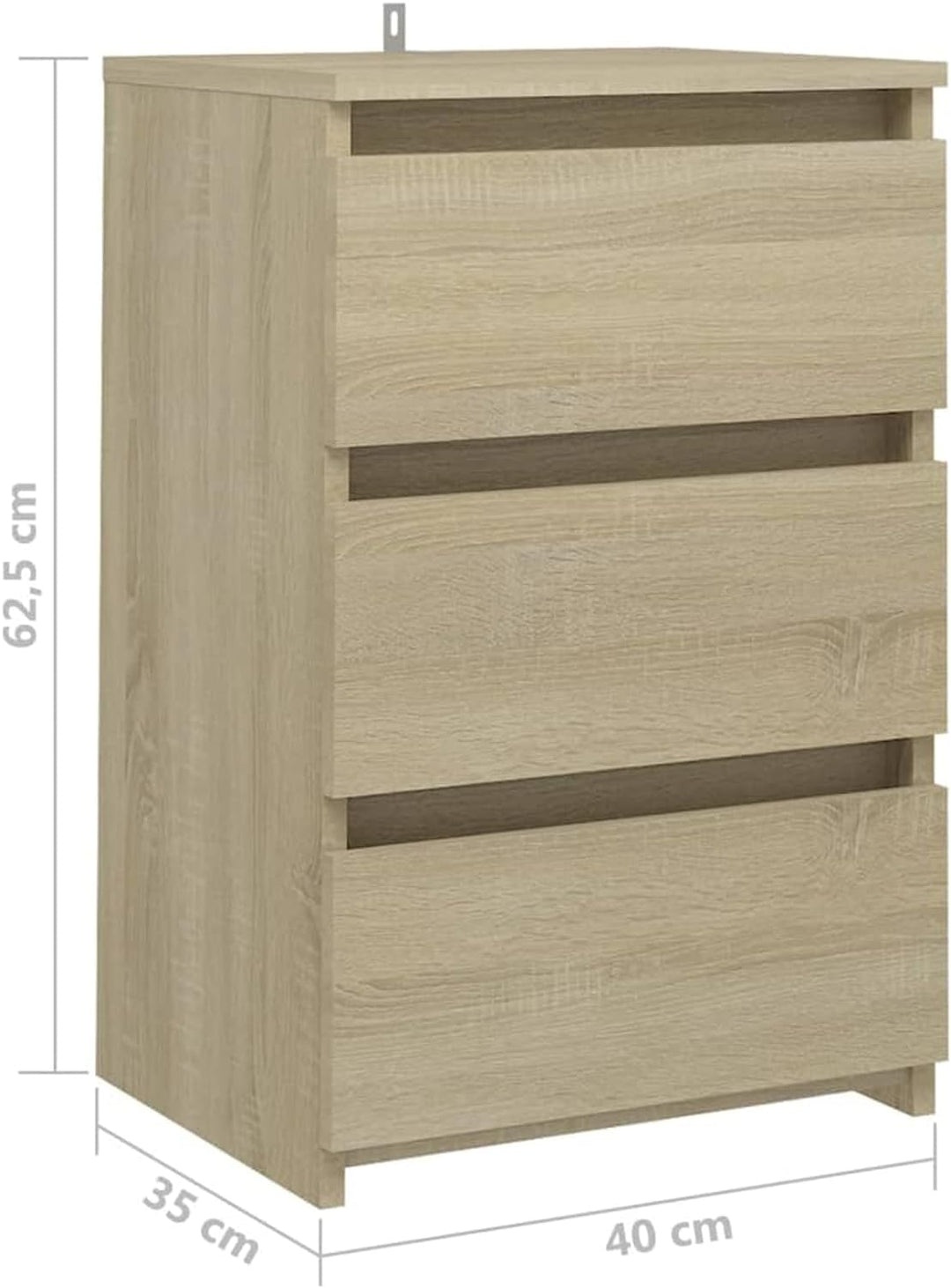 Goliraya 2X Nachttisch mit 3 Schubladen Nachtschrank Nachtkonsole Nachtkommode Schlafzimmer Schrank