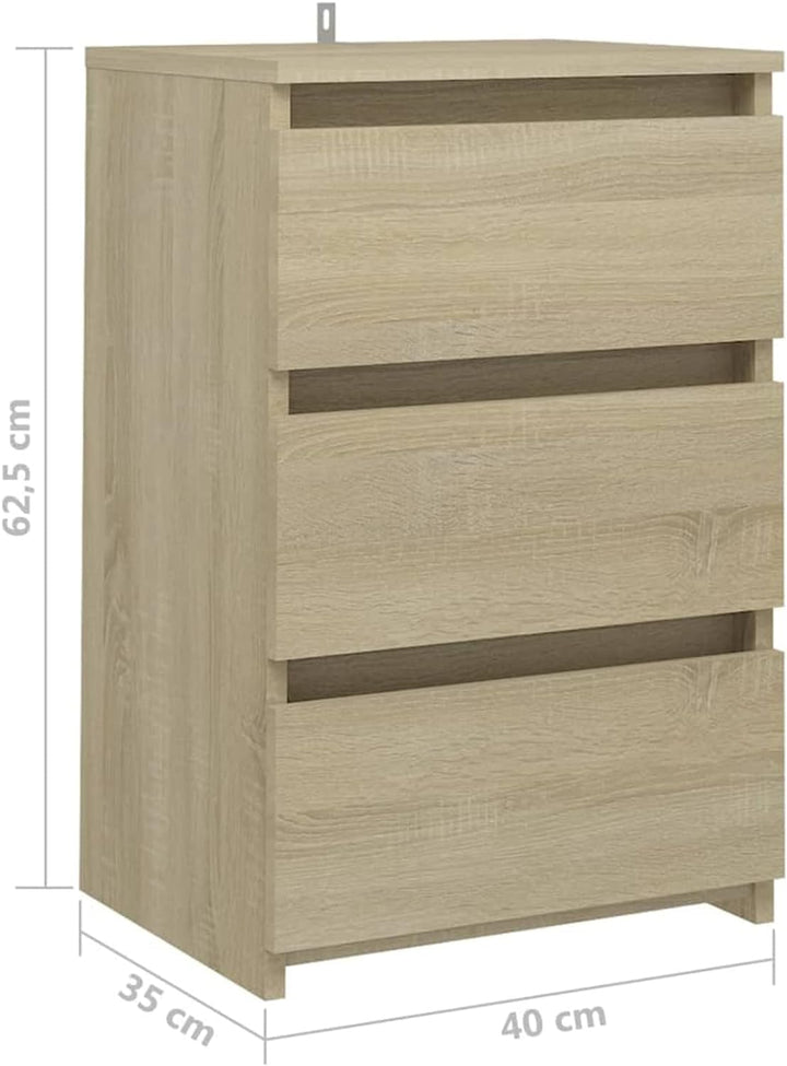 Goliraya 2X Nachttisch mit 3 Schubladen Nachtschrank Nachtkonsole Nachtkommode Schlafzimmer Schrank