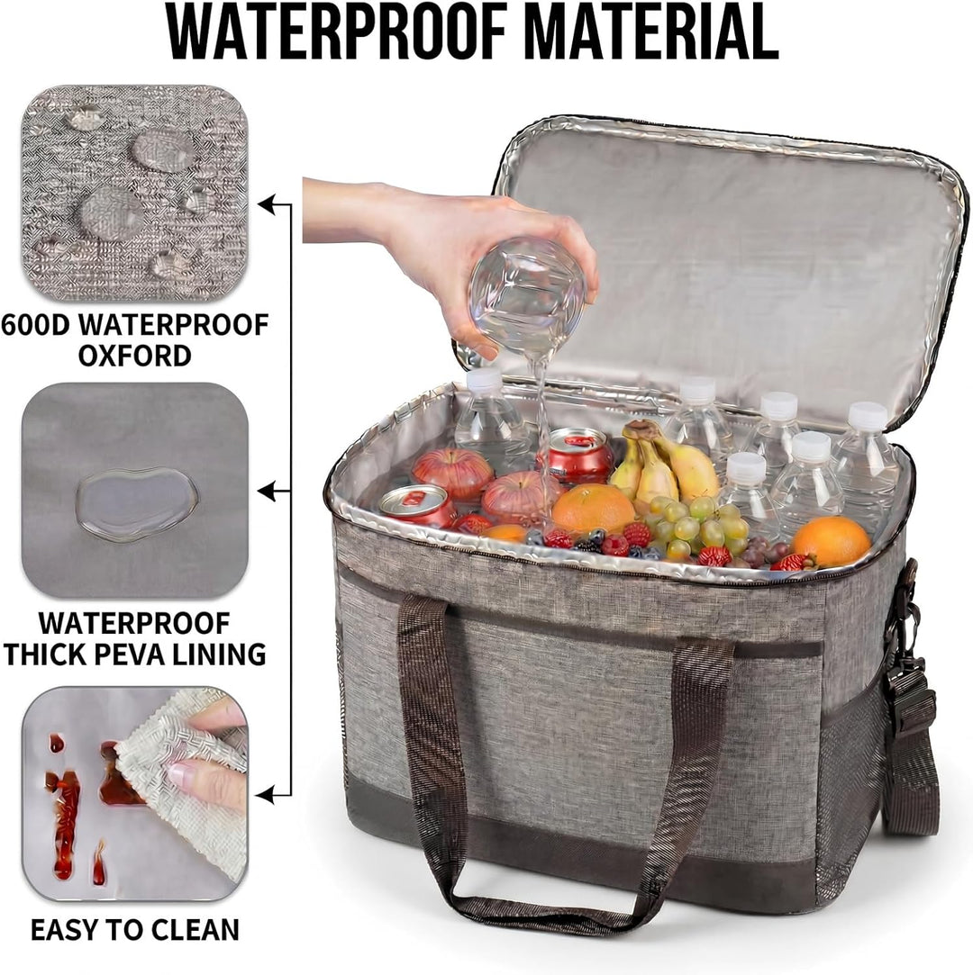 CNMTCCO Kühltasche Gross 35L Faltbare Isolierte Thermotasche, Wasserdicht & Auslaufsicher, Tragbare