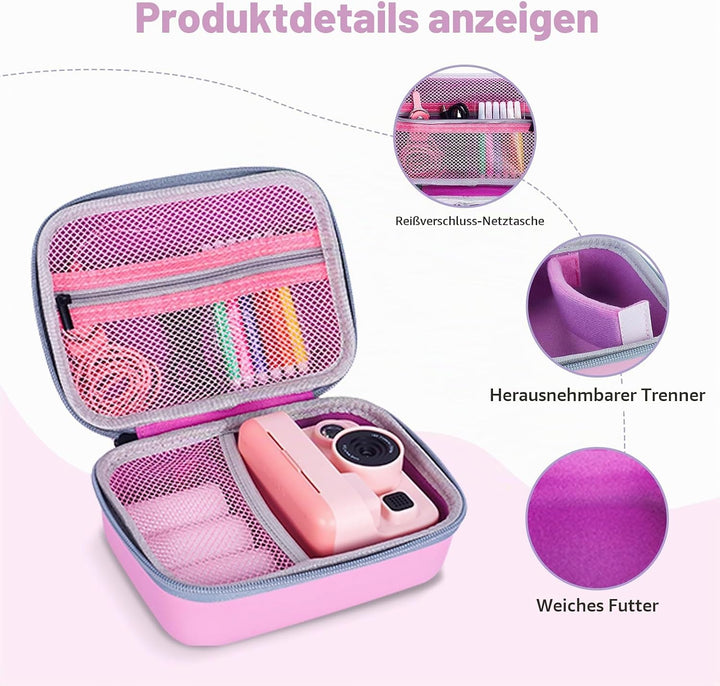 Riosin Kinder Sofortbildkameratasche, kompatibel mit YORKOO/OPERHOO Kinder Sofortbildkamera, Harte A