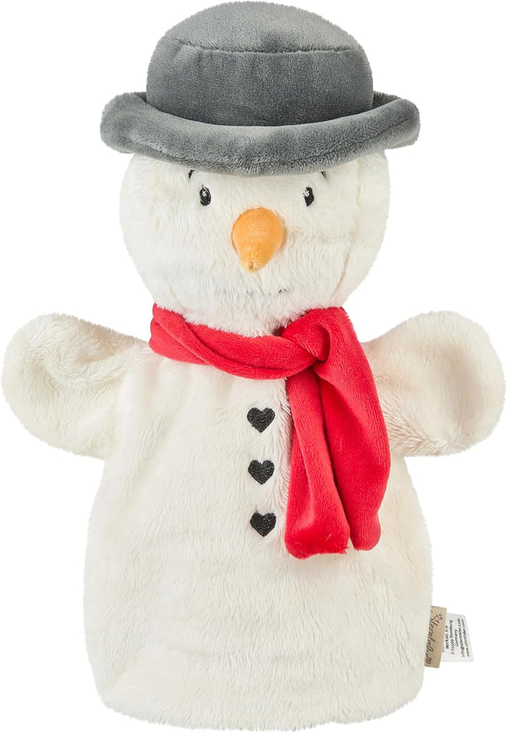 Sterntaler Handpuppe Schneemann, Kinder- und Babyspielzeug, weicher Flausch, mit Schal und Hut, watt