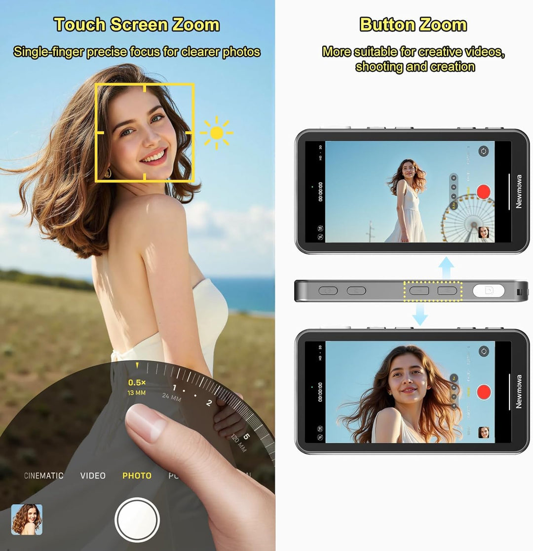 Newmowa Magnetischer Telefon Vlog Selfie Touchscreen Monitor mit Zoom,1080P Wireless Aufnahme,Telefo