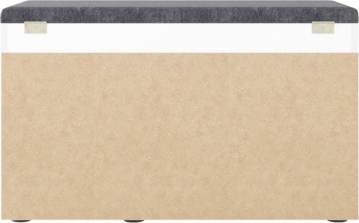 KOMTO Schuhbank mit Sitzfläche - Schuhregal Bank mit Stauraum Weiss 80 x 48 x 32 cm Schuhschrank mit