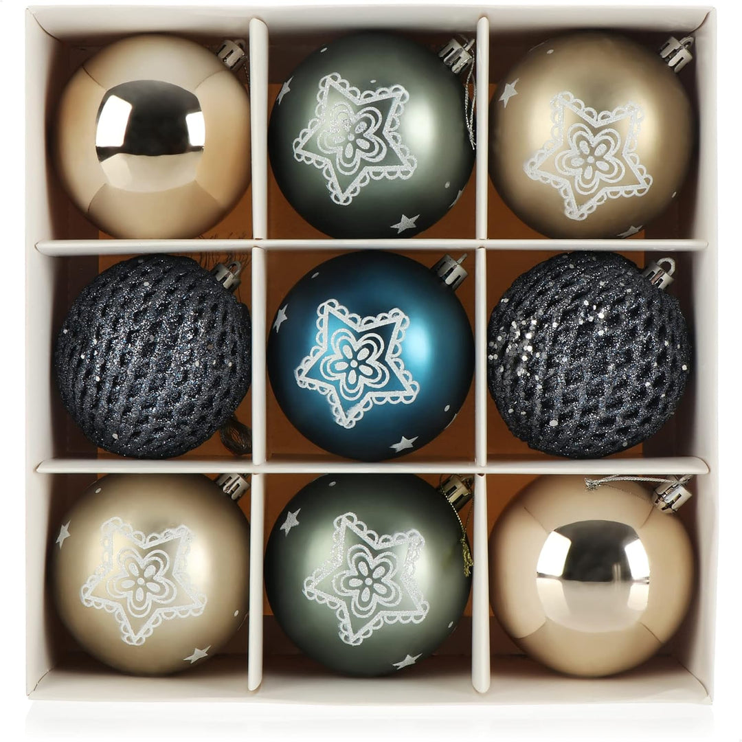 com-four® 18x Weihnachtskugeln, Christbaumkugeln bruchsicher aus Kunststoff für Weihnachten, Baumsch