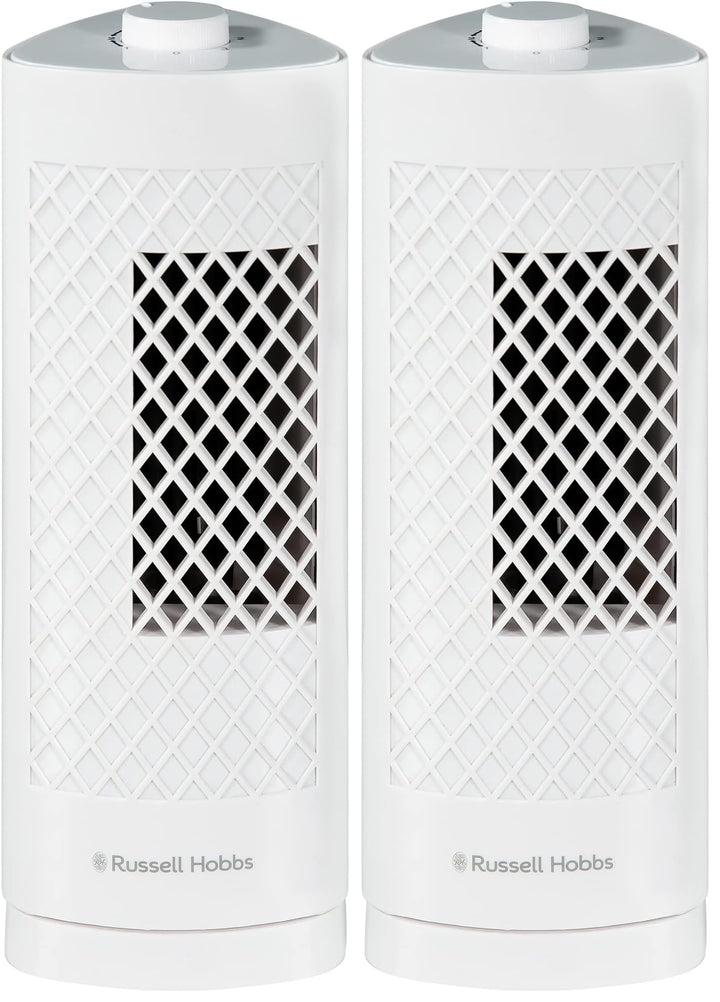 Russell Hobbs RHTF1321 Mini-Turmventilator, leicht, 33 cm, tragbar, 3 Geschwindigkeiten, 75° Schwenk