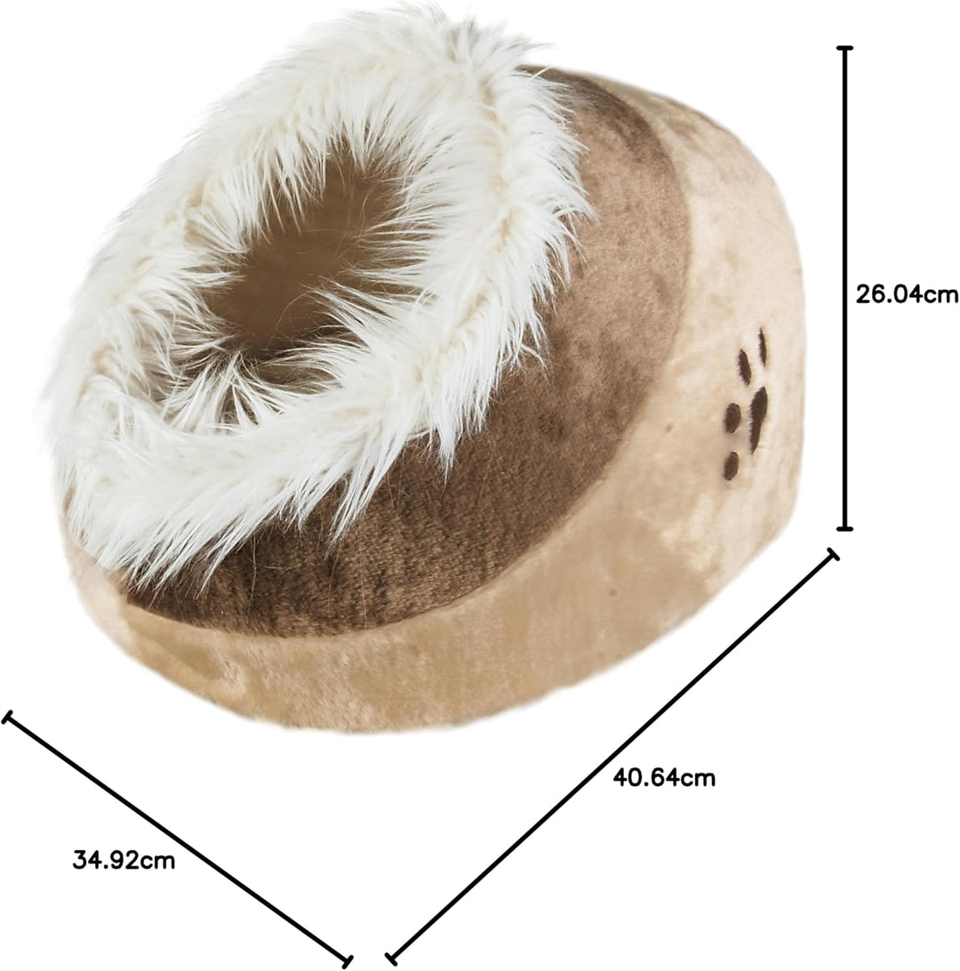 TRIXIE Pet Products Minou Cuddly Cat Bed Pet Products Minou Katzenbett 36281 medium beige / braun L