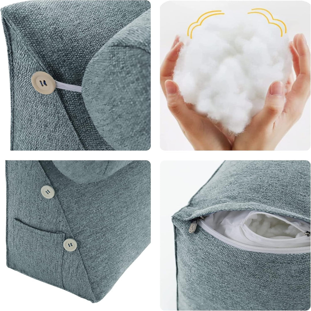 Lesekissen für Bett &amp; Sofa – Ergonomisches Rücken- und Lendenstützkissen mit Stützwinkel, Keilkissen