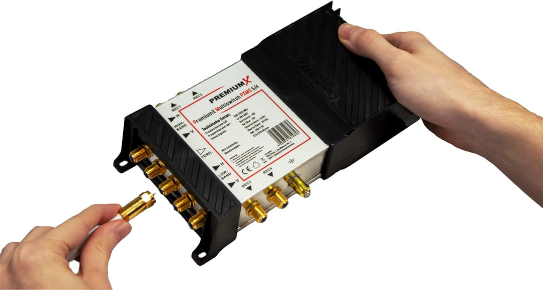 Premium X PXMS 5/4 Multischalter mit Netzteil Multiswitch 1 SAT für 4 Teilnehmer Satverteiler Digita