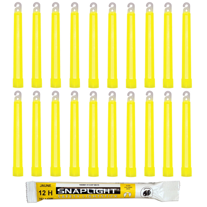 Cyalume SnapLight Knicklichter in Gelb (20-er Pack) - 15 cm Glow Sticks mit Haken am Ende - ultra he