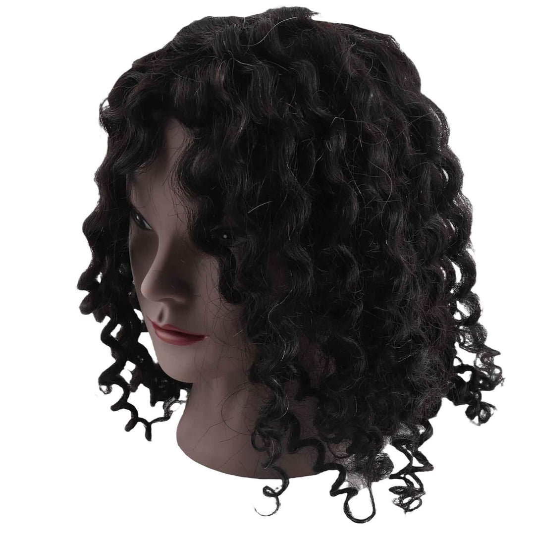 Echthaar-Trainingskopf, Lockenhaar-Mannequin-Kopf für Styling-Übungen für Anfänger, Friseure und Kos