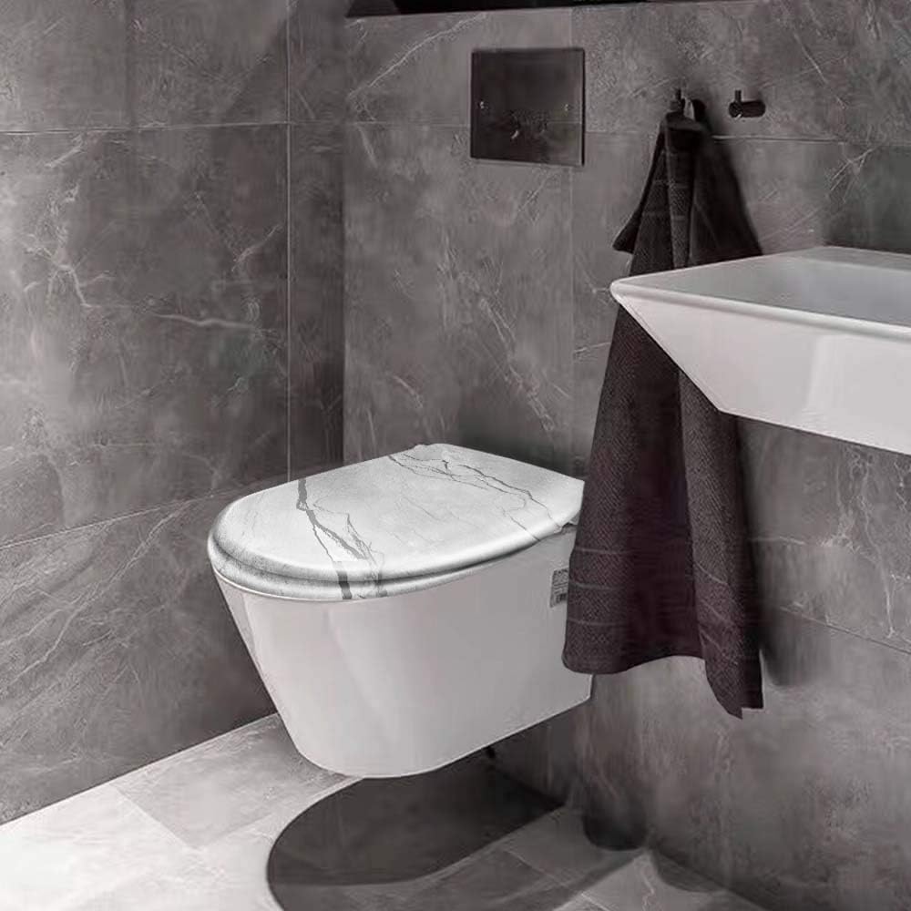 LARS360 Toilettendeckel WC Sitz mit Absenkautomatik, Toilettendeckel aus Antibakteriellem Duroplast,