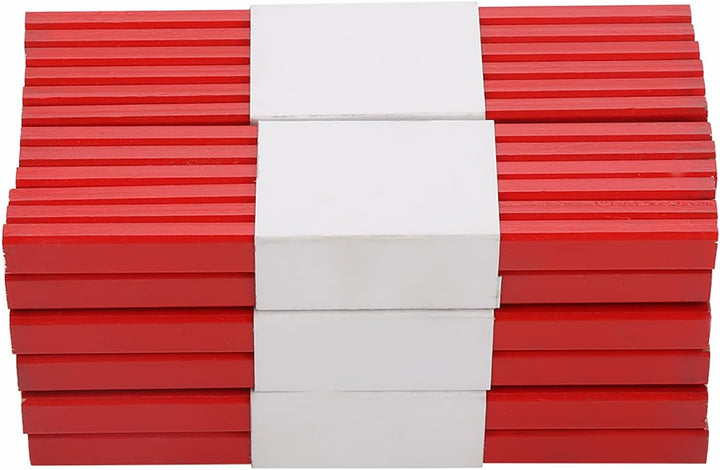 72Pcs 175mm Red Carpenter Pencil Achteckige Hartholz Markierung Bleistifte