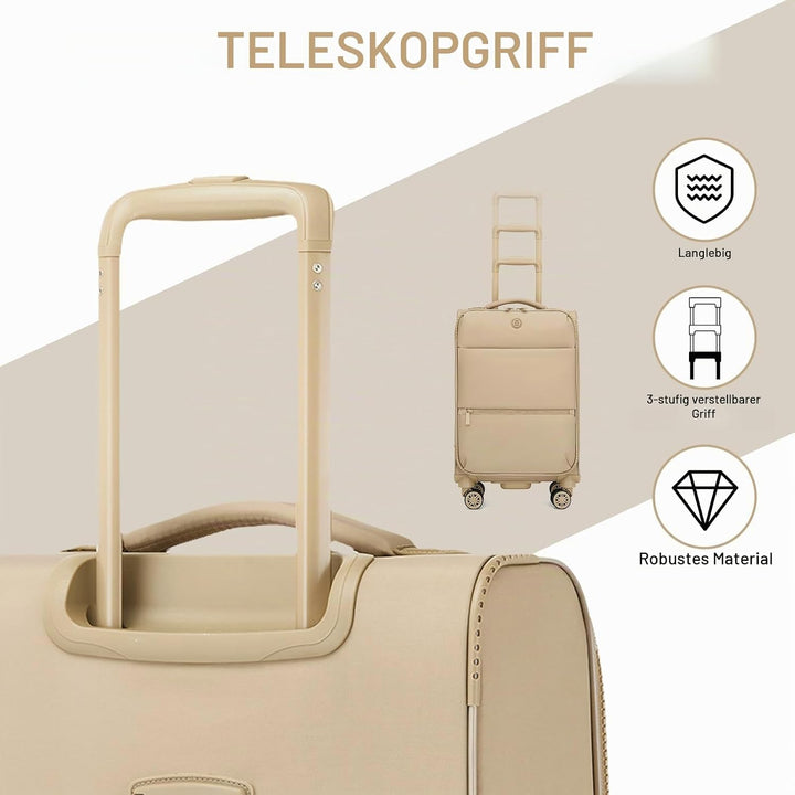 Miss Lulu Handgepäck Koffer 59.5 x 36.5 x 25 cm, Leichter weicher Reisekoffer mit getrenntem Nass-/T