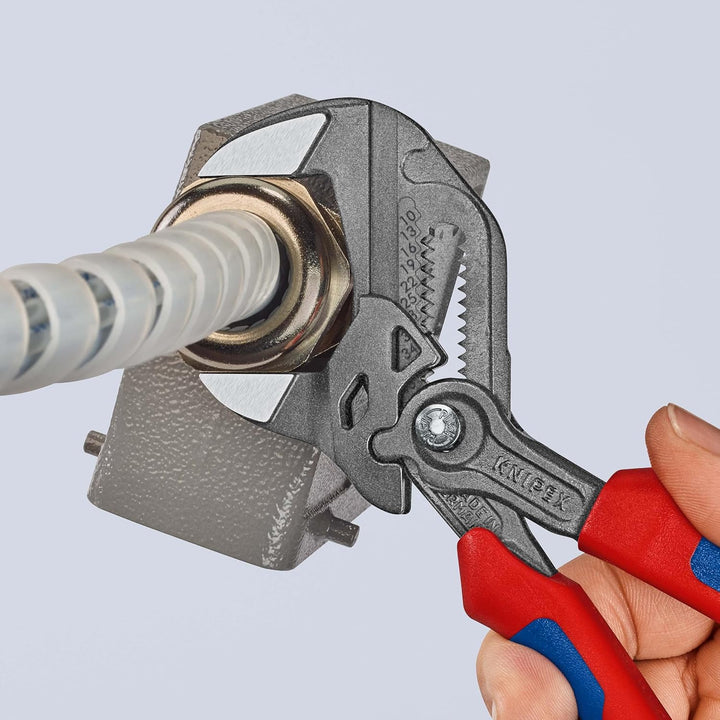 KNIPEX Zangenschlüssel, Multi-Schraubenschlüssel, Chrom-Vanadium, atramentiert, mit 2K-Griffen, 180