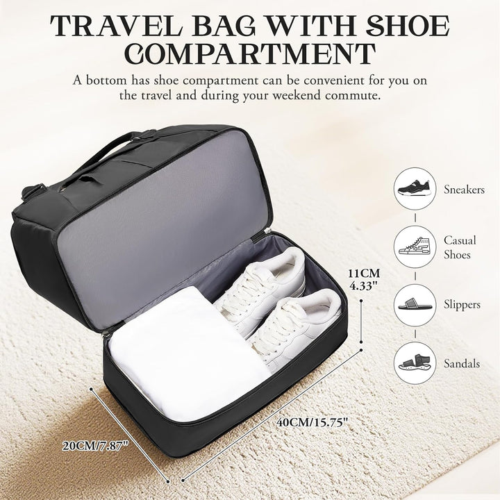 SEAFEW Reisetasche 24L, 40x30x20 Ryanair Handgepäck Tasche für Flugzeug Weekender Sporttasche Damen