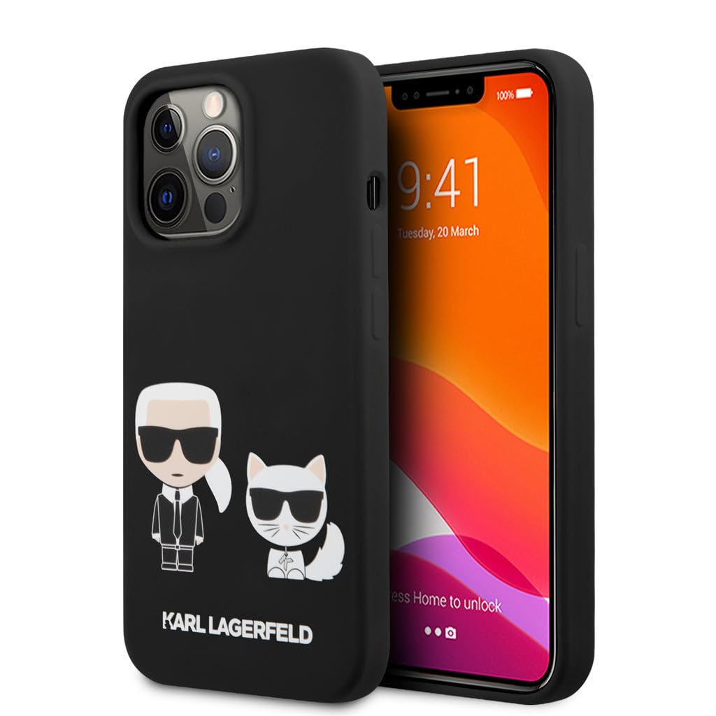 Karl Lagerfeld KLHCP13LSSKCK Hülle für iPhone 13 Pro / 13 6,1" schwarz Silicone Karl &amp; Choupette