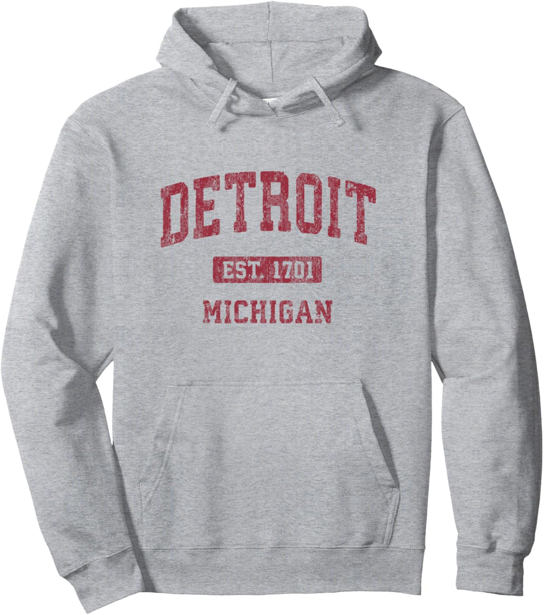 Detroit Michigan MI Vintage Sportdesign Pullover Hoodie