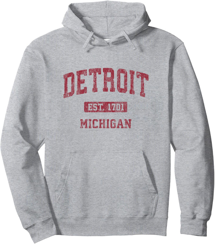 Detroit Michigan MI Vintage Sportdesign Pullover Hoodie