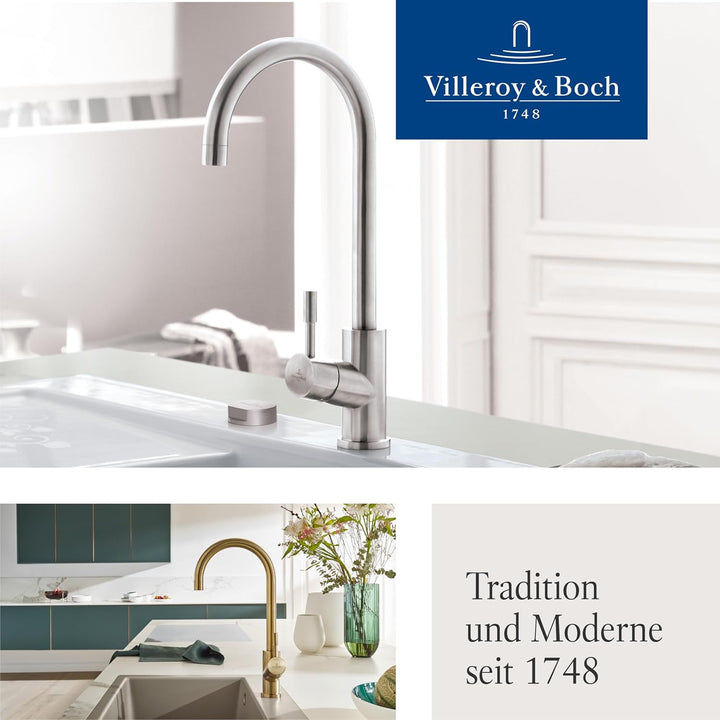 Villeroy & Boch Umbrella | Hochdruck | Einhand-Küchenarmatur | Edelstahl massiv | 925300LC Edelstahl