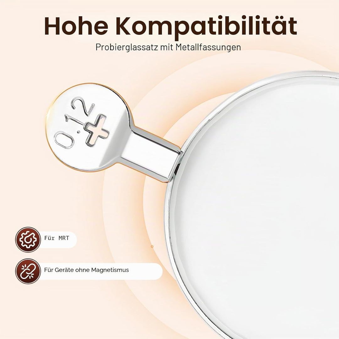 266Pcs Testlinsen-Set, 57x36x9.5cm Optisch Messbrille Linse Augenoptiker Metal Optometry Optical Tri
