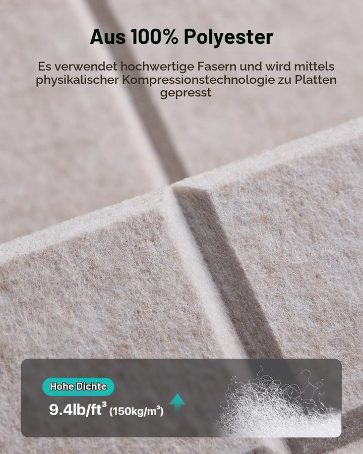 Soundsbay 18 Stück Akustikpaneele Selbstklebend, Akustikplatten aus Polyester zur Schalldämmung, 30×