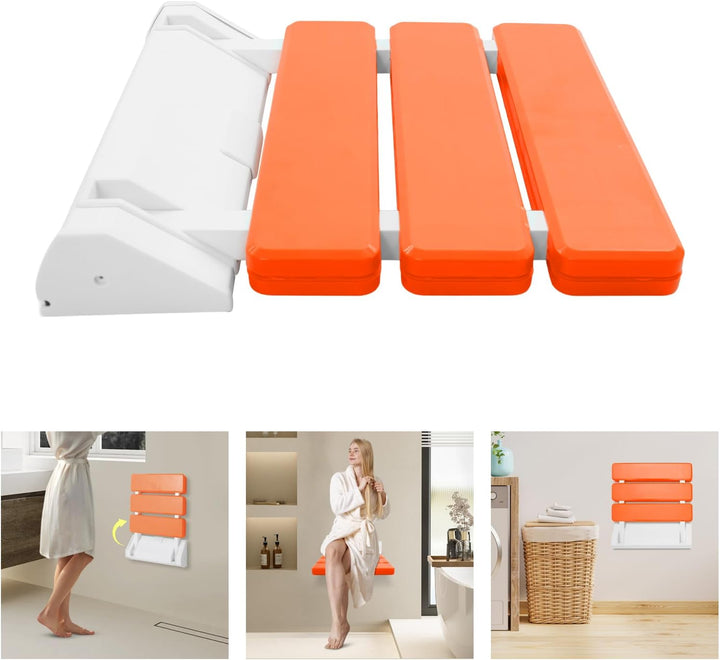 Klappbarer Wandstuhl Duschsitz Duschklappsitz Wandklappstuhl 32 x 34 x 10 cm blau/gelb/orange-rot fü