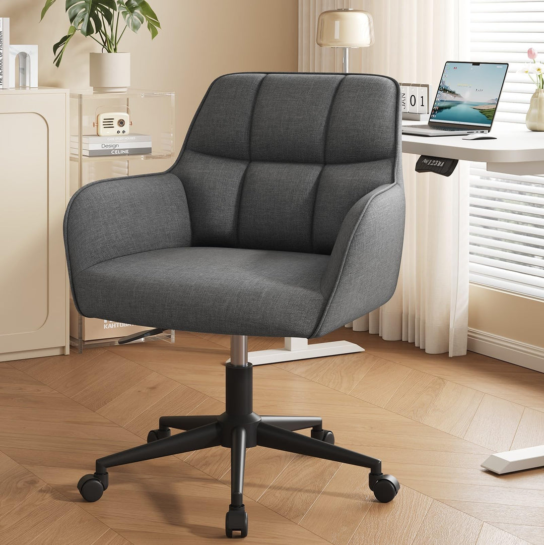 YOUDENOVA Schreibtischstuhl, Drehstuhl mit Rollen, Schminkstuhl Höhenverstellbar, Homeoffice Stuhl,