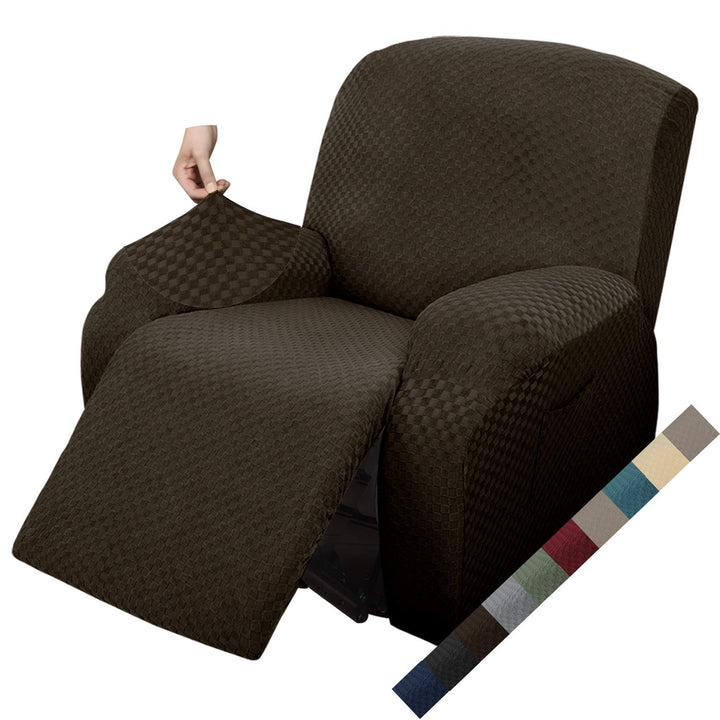 MAXIJIN Bezug für 1-Sitzer-Liegesofa, Stretch Sofaschutz, Schonbezüge, Sesselbezug (Dunkler Kaffee),