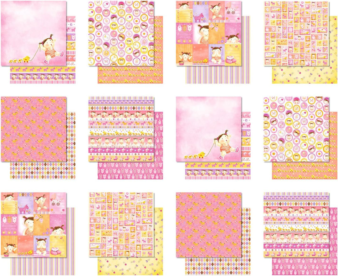 Ursus 71620099 - Premium Glitter Scrapbook paper Block, Version 6, ca. 30,5 x 30,5 cm, 190 g/qm, 12