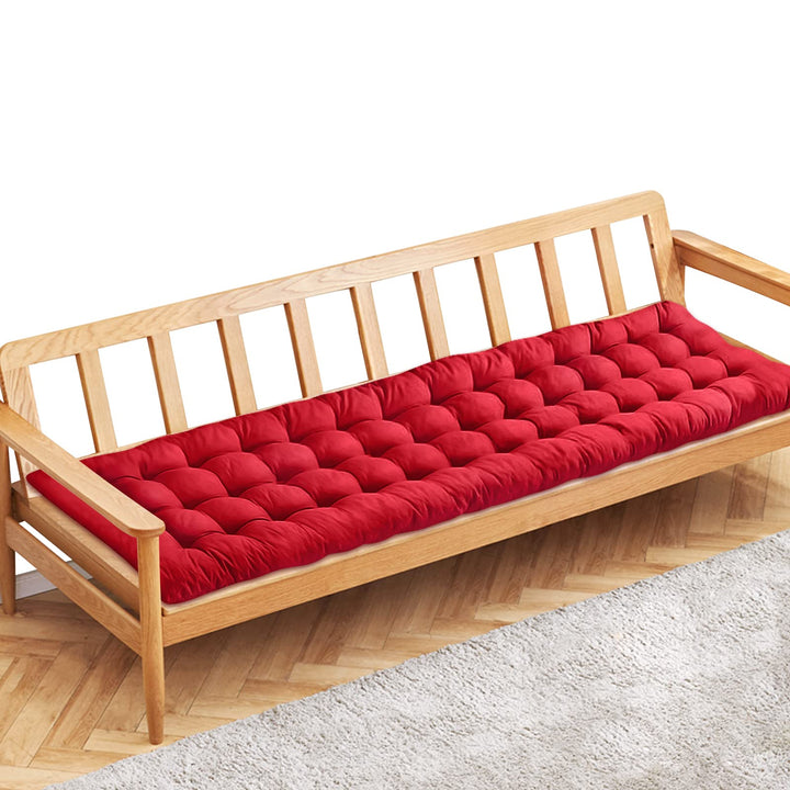 PLULON Rotes Gartenbankkissen, 2/3-Sitzer-Gartenstuhlauflage, Veranda-Schaukelstuhlkissen, Banksitza