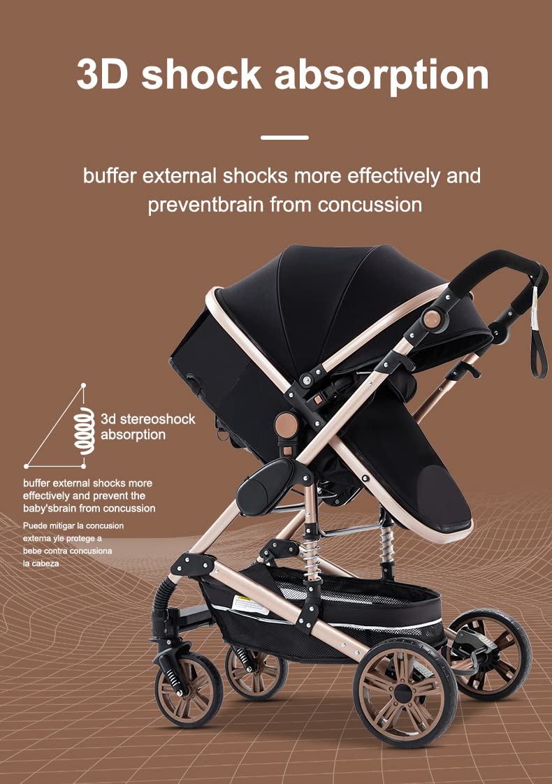 YAZOCO 3 in 1 Kinderwagen Kombikinderwagen komplettset Zusammenklappbar baby kinderwagen incl Babywa