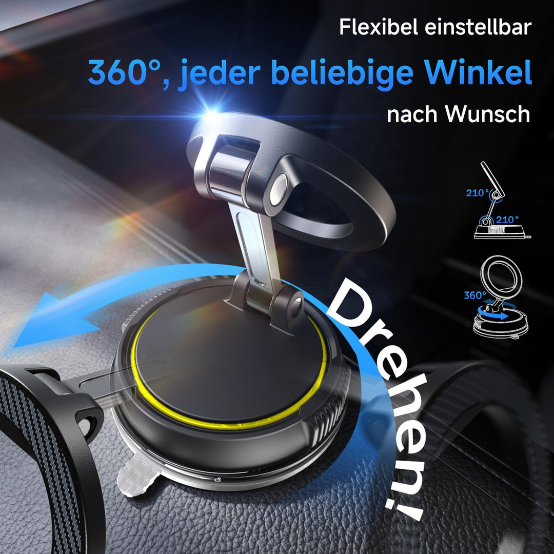 Handyhalterung Auto Magnetische, 360° Drehbare Vakuum Magnetischer Handyhalterung, KFZ Autohalterung