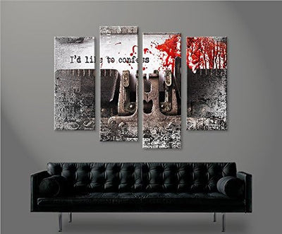 islandburner Bild Bilder auf Leinwand I Confess Modern Street Art 4er XXL Poster Leinwandbild Wandbi