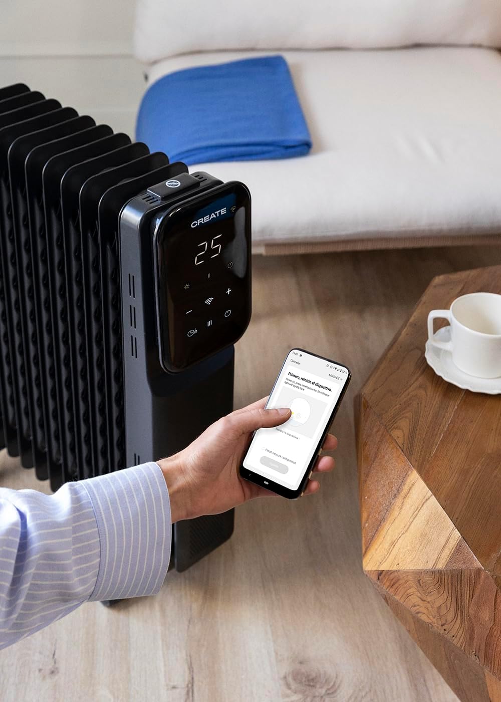 CREATE |WARM CONNECT/Ölradiator mit WLAN + APP/Schwarz/Ölheize/Digitalem Display/Transportabel / 250