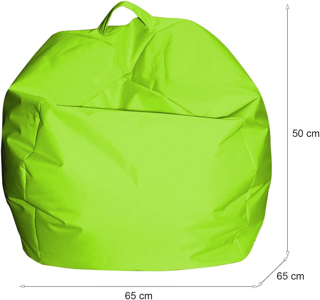 Dmora Eleganter Sitzsack, grüne Farbe, Masse 65 x 50 x 65 cm Verde, Verde