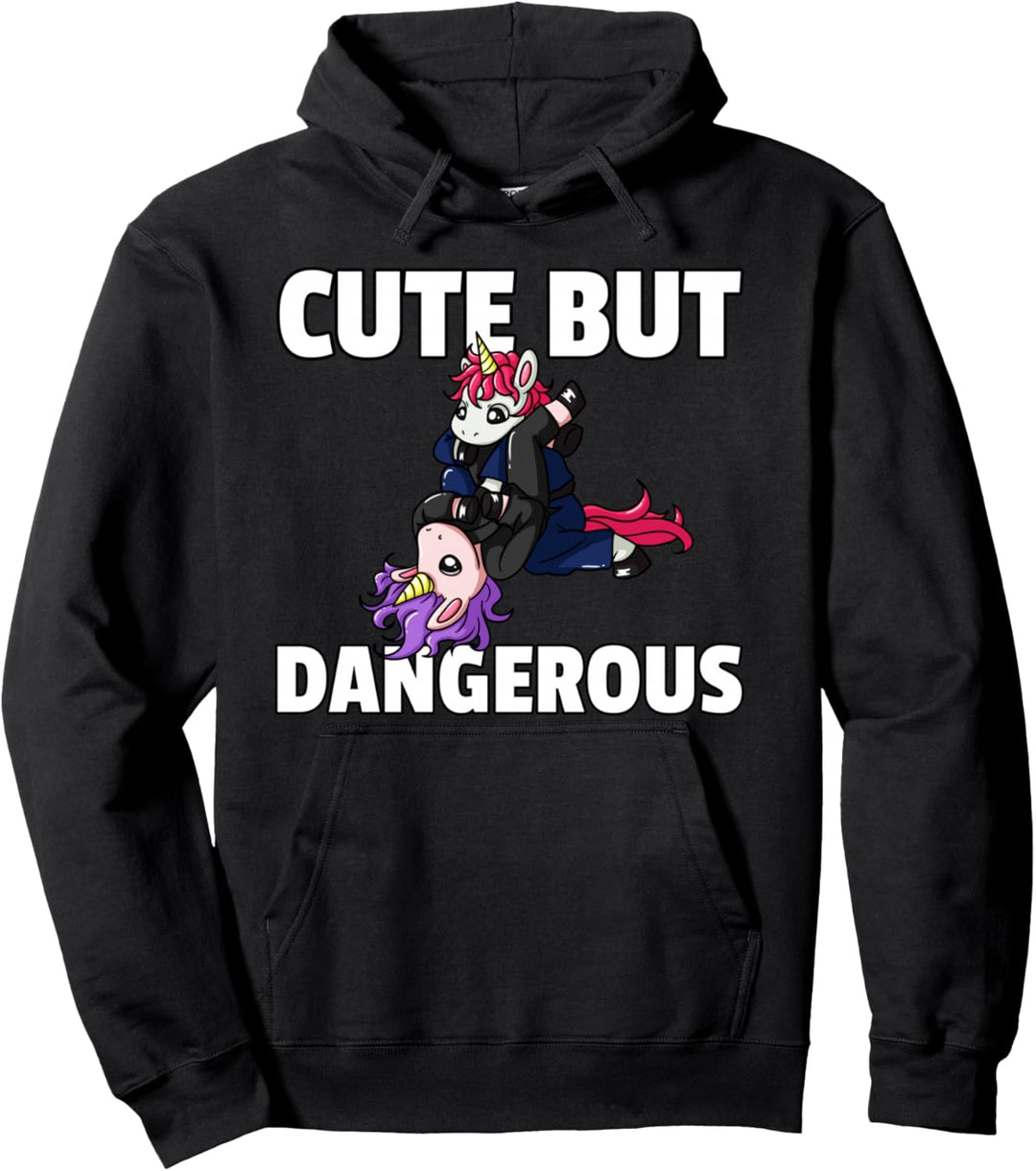 Niedliches, aber gefährliches Jiu Jitsu-Einhorn-Mädchen Pullover Hoodie