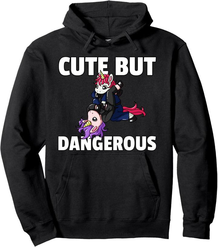 Niedliches, aber gefährliches Jiu Jitsu-Einhorn-Mädchen Pullover Hoodie
