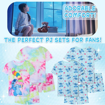 Schlafanzug Mädchen Kurz Pyjama Kinder 2er Set Schlafanzug Teenager Kurzarm Sommer Loungewear Set, 7