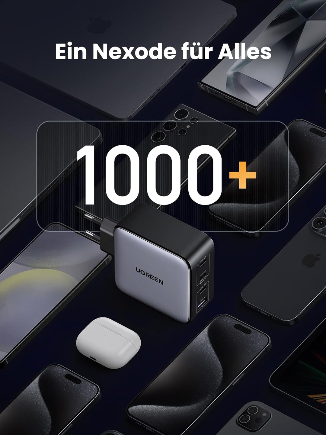 UGREEN Nexode 100W USB C Ladegerät GaN USB C Netzteil 4 Ports Charger PD Ladegerät mit PPS unterstüt