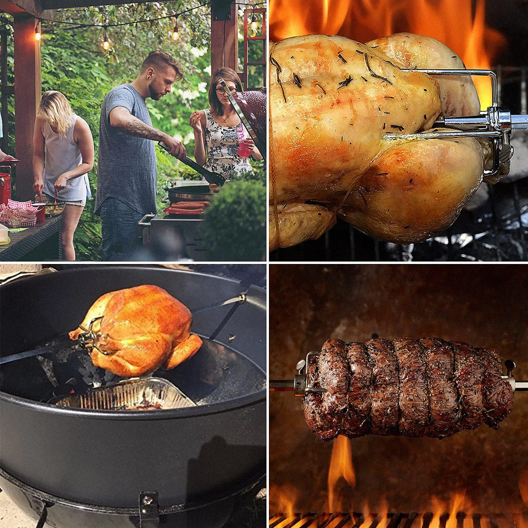 CPROSP 2 Fleischklammer für Drehspiess, Fleischnadeln für Grillspiess Ddelstahl mit Durchmesser 11,5