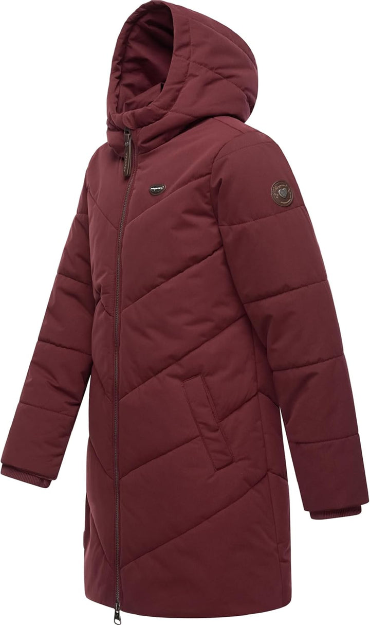 Ragwear Kinder Mädchen Warmer Winter Steppmantel mit Kapuze Rebbie 128-170 170 Wine Red23, 170 Wine