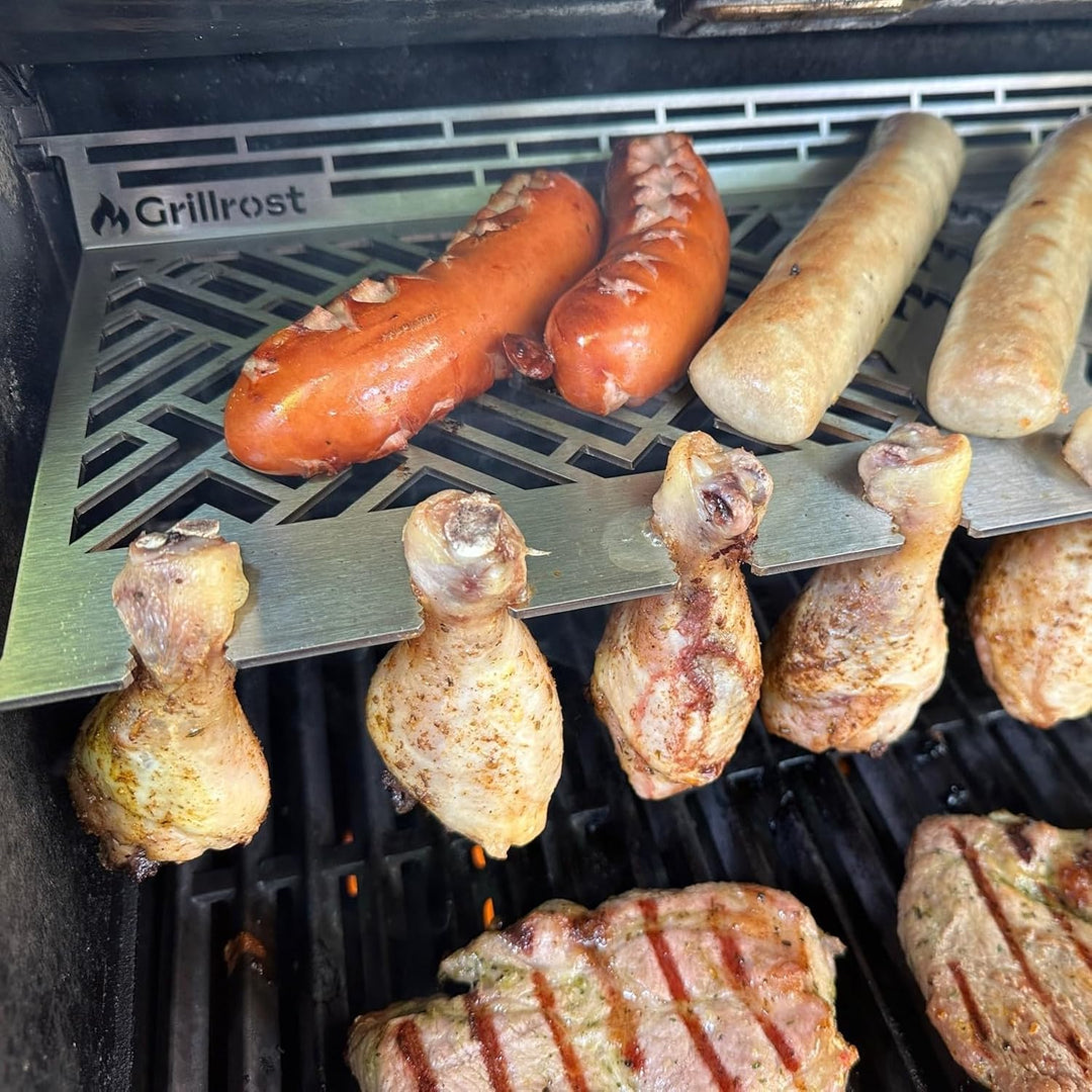 Grillrost.com Das Original Edelstahl Multistation | Warmhalterost für Broil King Baron/Regal/Imperia