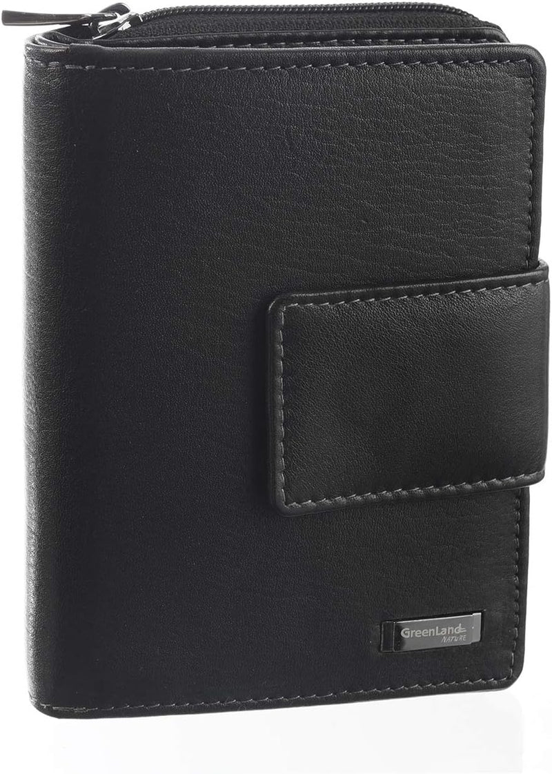 Greenland Nature Black Nappa Geldbörse RFID Leder 9,5 cm
