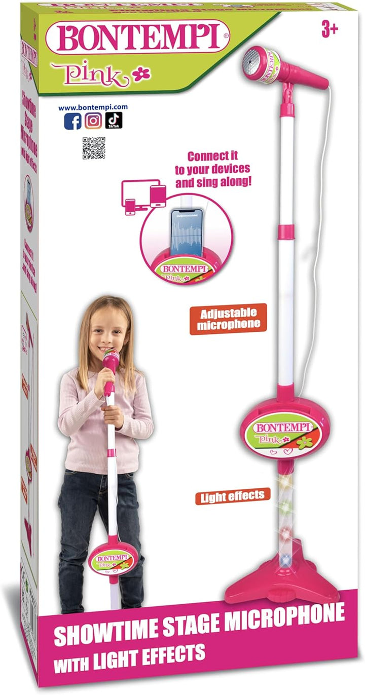 Bontempi | MP3Stage Mic Bühnenmikrofon mit MP3-Anschluss für vielseitige Performance, mit Lichteffek