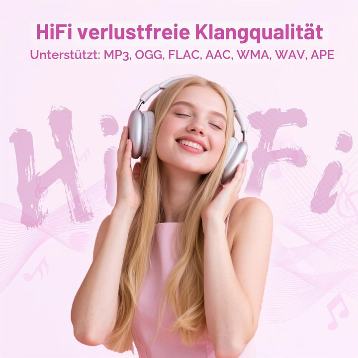SWOFY 128GB MP3-Player mit Bluetooth 5.3-2,4-Zoll Touchscreen, HiFi-Klang, integrierter Lautsprecher