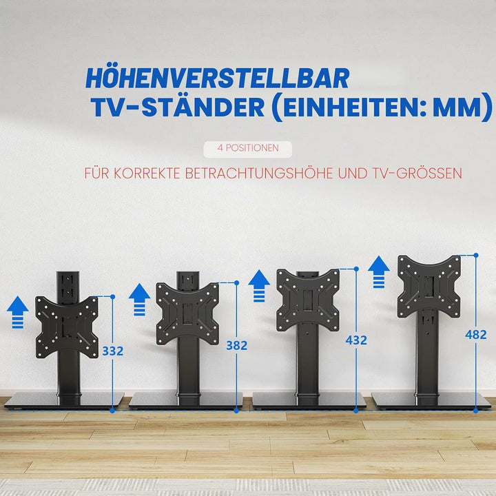 RFIVER Universal TV Standfuss TV Ständer Höhenverstellbar für 23-43 Zoll LCD LED OLED Plasma Flach &
