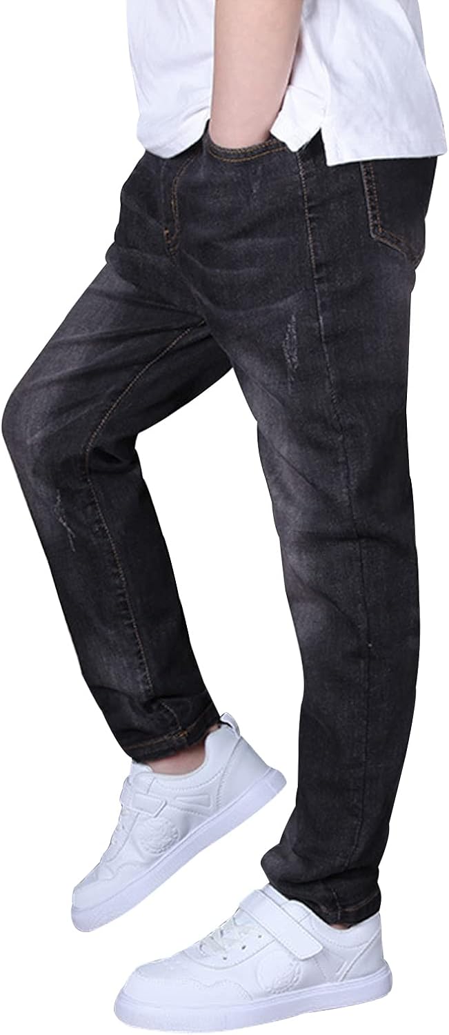 YoungSoul Jungen Jeanshosen - Jeans mit Abschürfungen - Kinder Hose mit elastischem Bund Gr. 128-176
