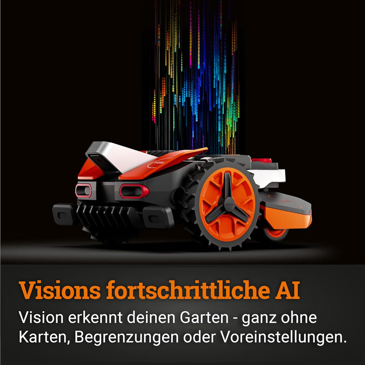 WORX Landroid Vision M800 WR208E.1 - Mähroboter ohne Begrenzungskabel für Gärten bis 800m², AI Rasen