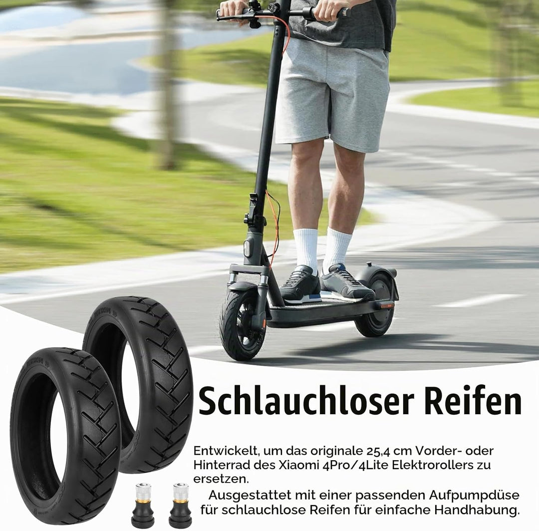 2 Stück 250 * 54 Schlauchloser Reifen 10 Zoll Tubeless Reifen für Xiaomi 4Pro/ 4Lite Electric Scoote